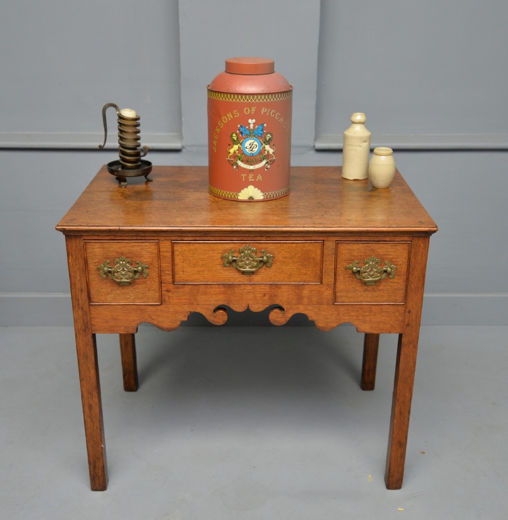 George III Georgian Solid Oak Lowboy Side Table View VII