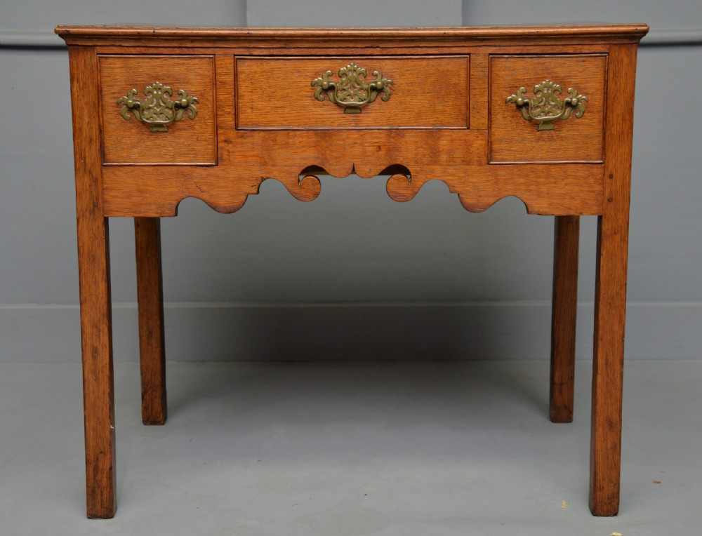 George III Georgian Solid Oak Lowboy Side Table View IX