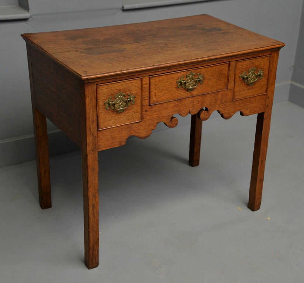 George III Georgian Solid Oak Lowboy Side Table View X