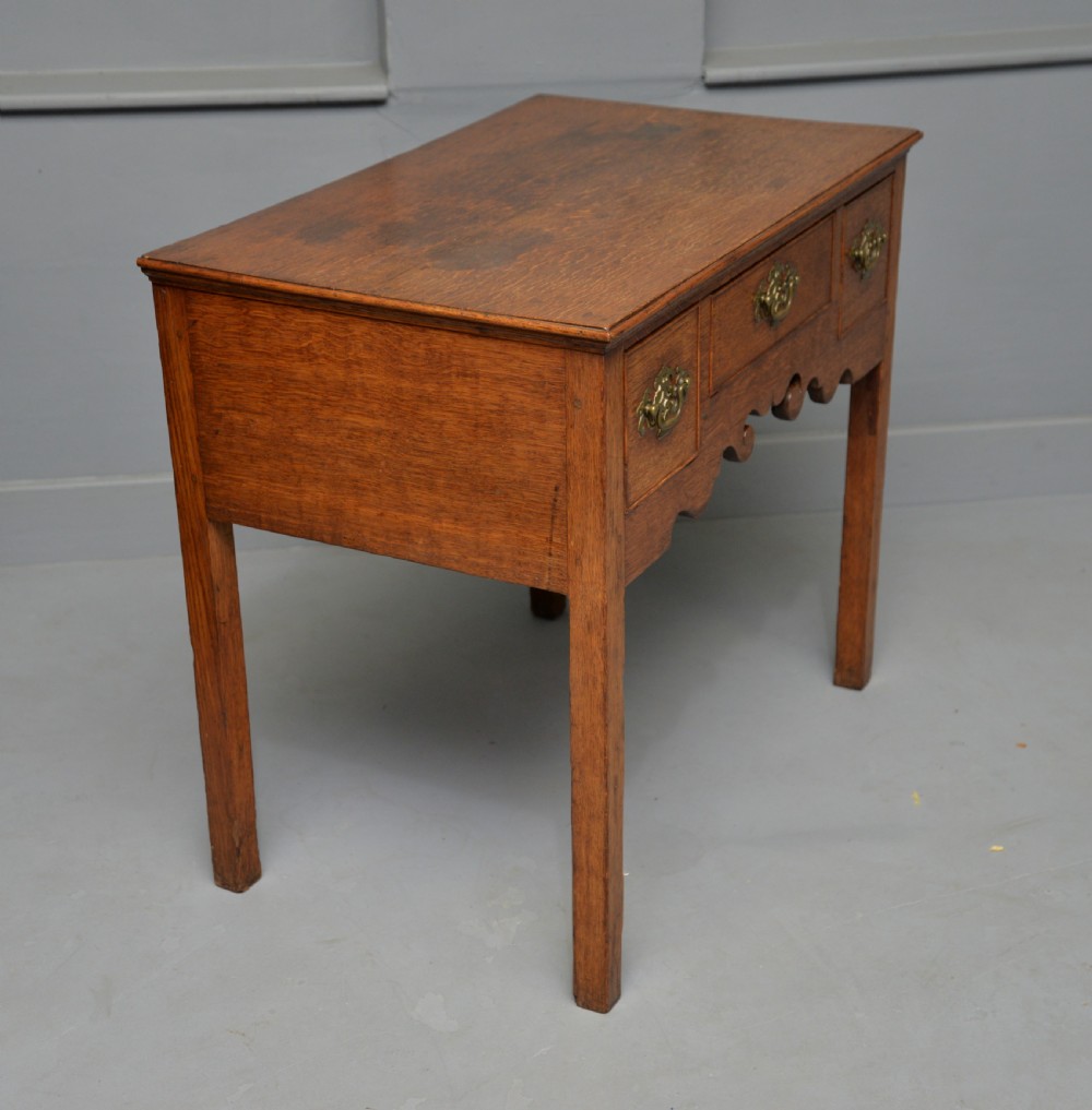 George III Georgian Solid Oak Lowboy Side Table View XII