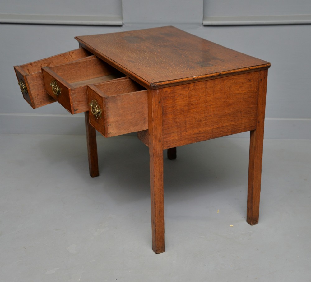 George III Georgian Solid Oak Lowboy Side Table View XV