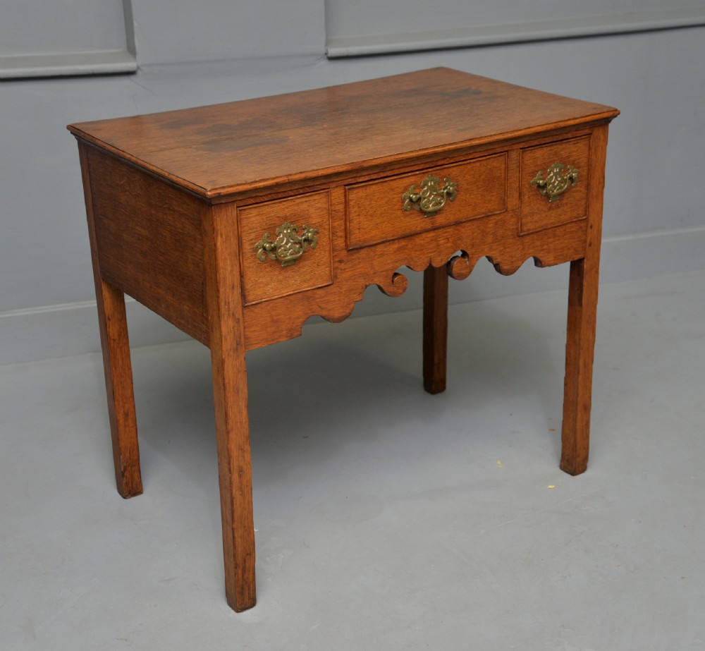 George III Georgian Solid Oak Lowboy Side Table View XVII