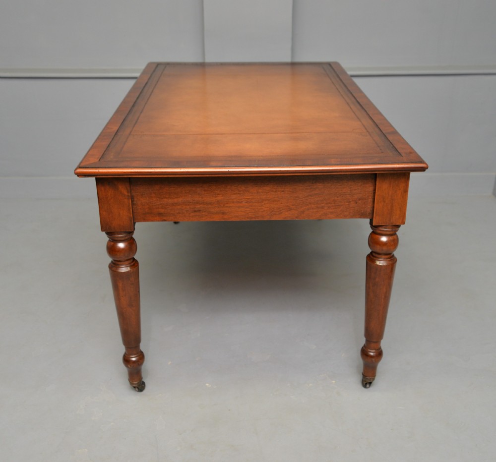 Victorian Mahogany Partners Writing Table Library Desk View XV