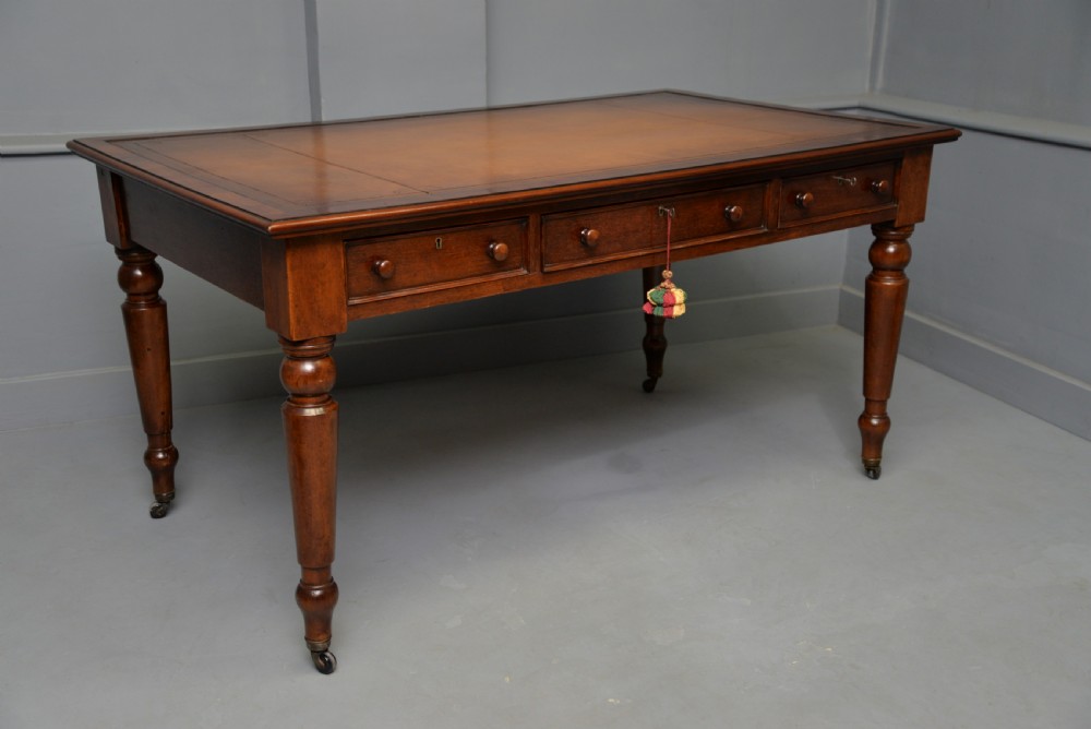 Victorian Mahogany Partners Writing Table Library Desk View XIX
