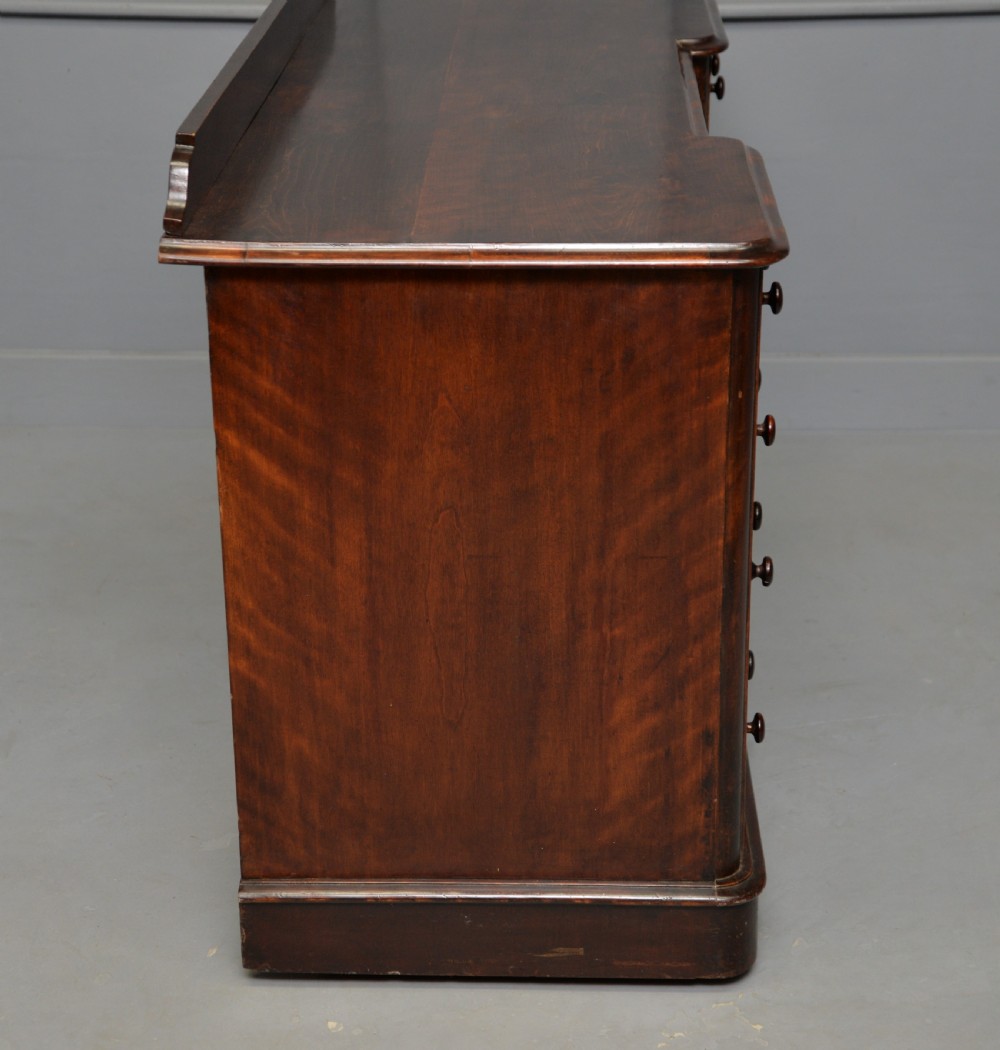 Victorian Plum Pudding Mahogany Pedestal Desk View XIV