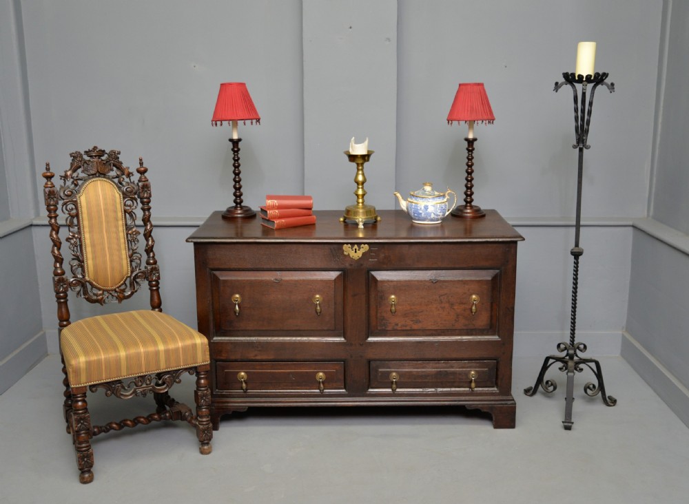 George II Oak Mule Chest Coffer  View IV
