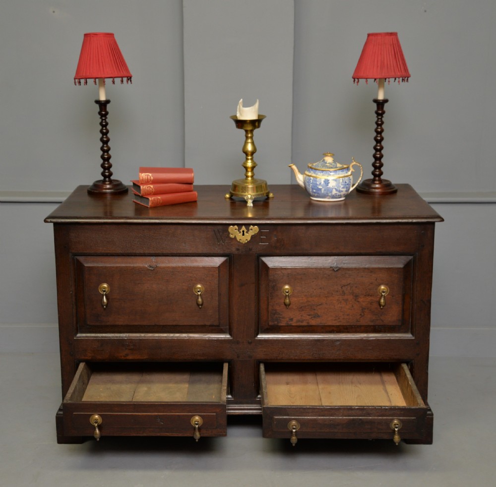 George II Oak Mule Chest Coffer  View X