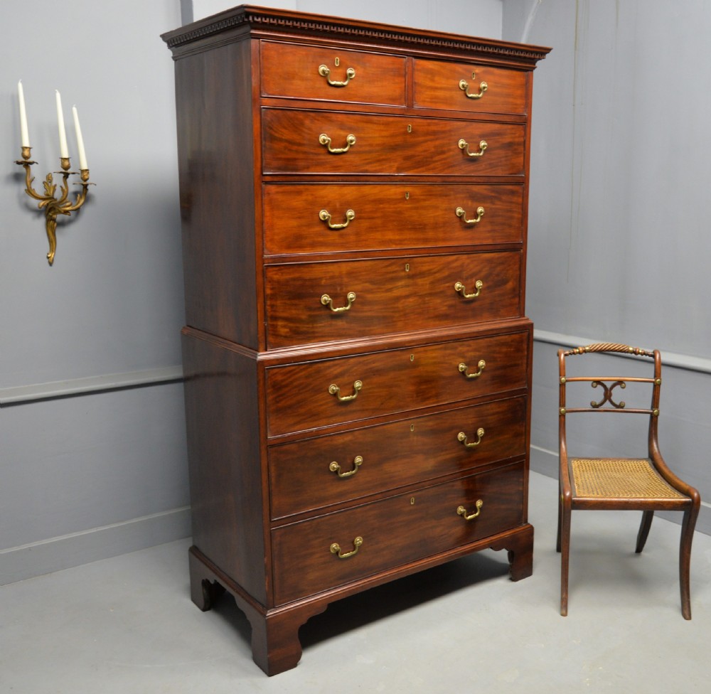 Georgian George III Mahogany Chest On Chest Tallboy