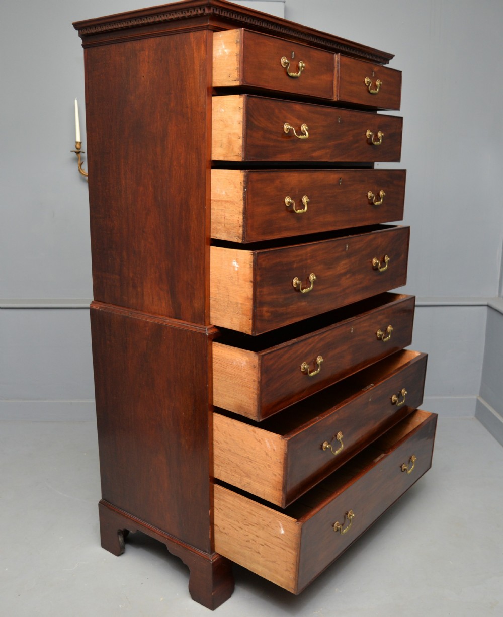 Georgian George III Mahogany Chest On Chest Tallboy View V