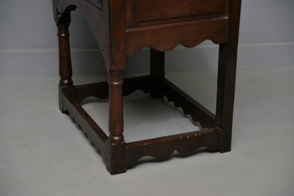 Charming 17th Century Solid Oak Side Lamp Table View XIV
