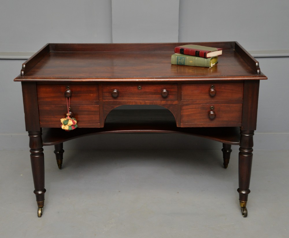 William IV Early 19th Century Mahogany Writing Table Desk
