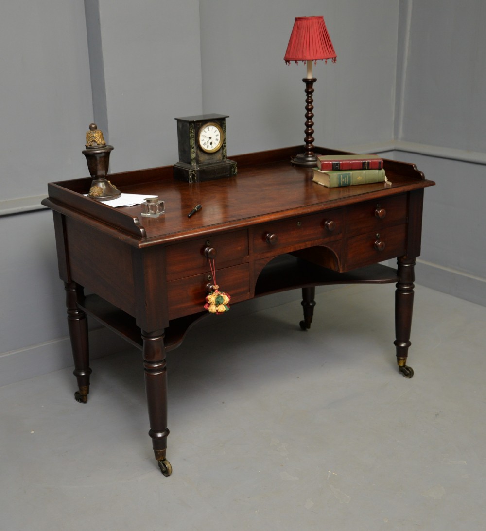 William IV Early 19th Century Mahogany Writing Table Desk View III