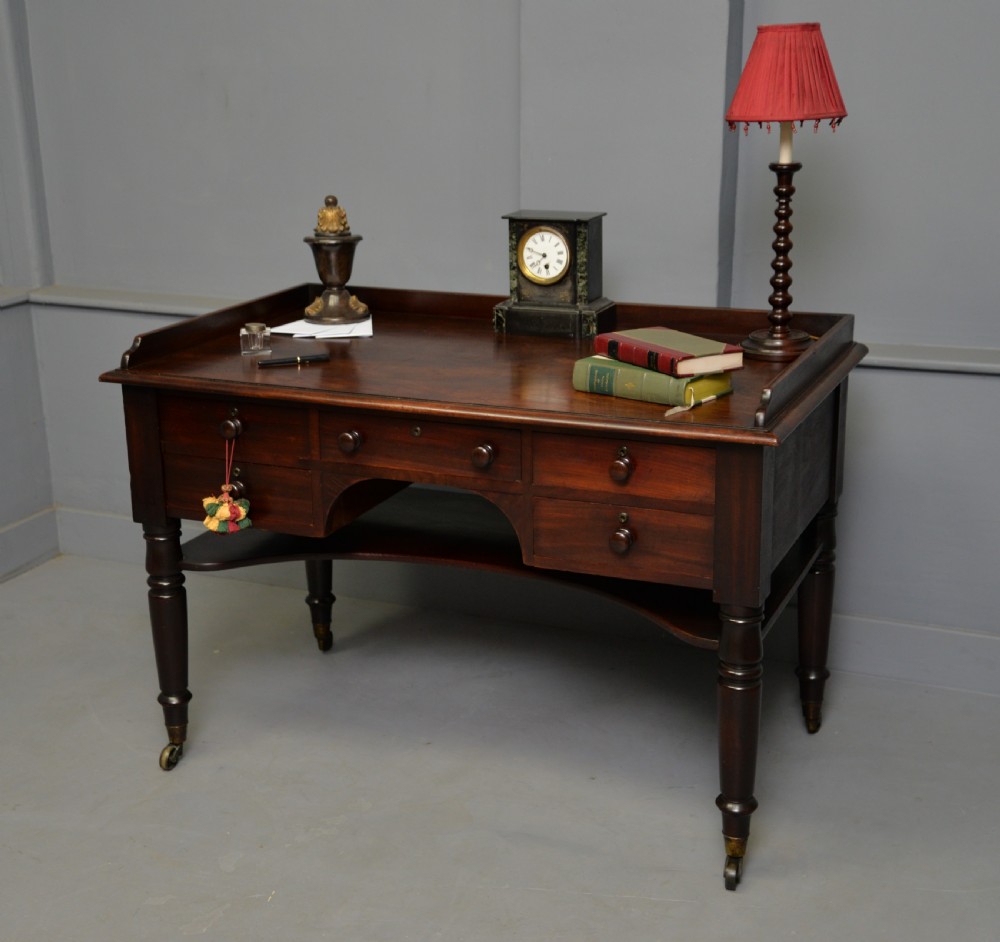 William IV Early 19th Century Mahogany Writing Table Desk View IV