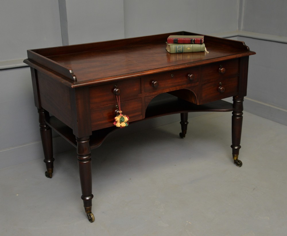 William IV Early 19th Century Mahogany Writing Table Desk View V