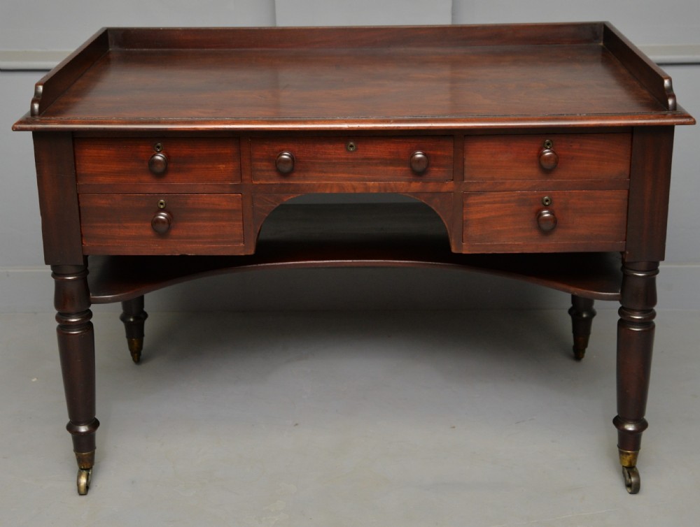 William IV Early 19th Century Mahogany Writing Table Desk View VII