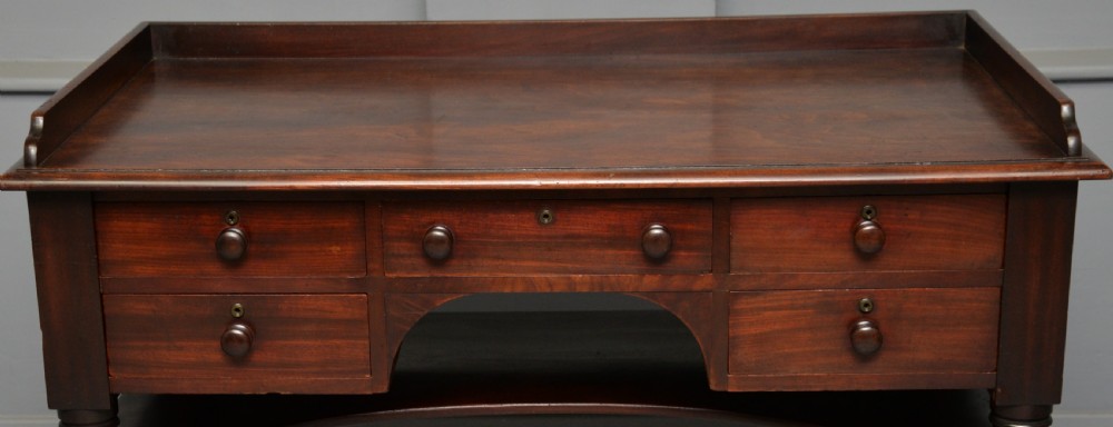 William IV Early 19th Century Mahogany Writing Table Desk View VIII