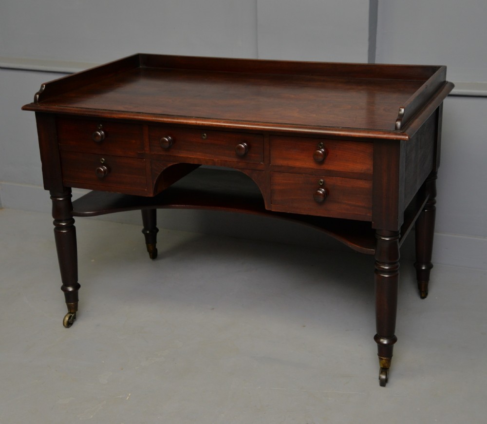 William IV Early 19th Century Mahogany Writing Table Desk View IX