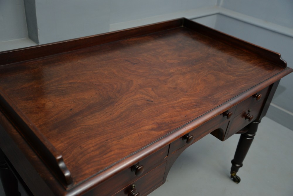 William IV Early 19th Century Mahogany Writing Table Desk View XI