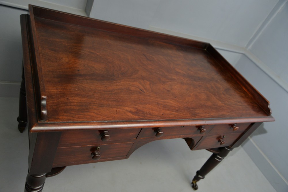 William IV Early 19th Century Mahogany Writing Table Desk View XII