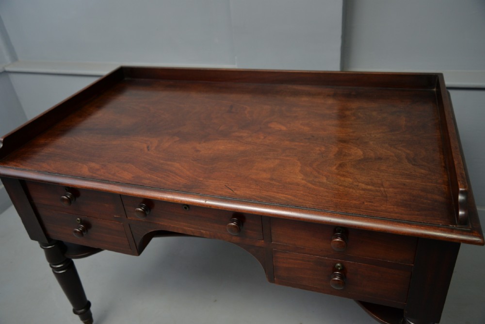 William IV Early 19th Century Mahogany Writing Table Desk View XIII