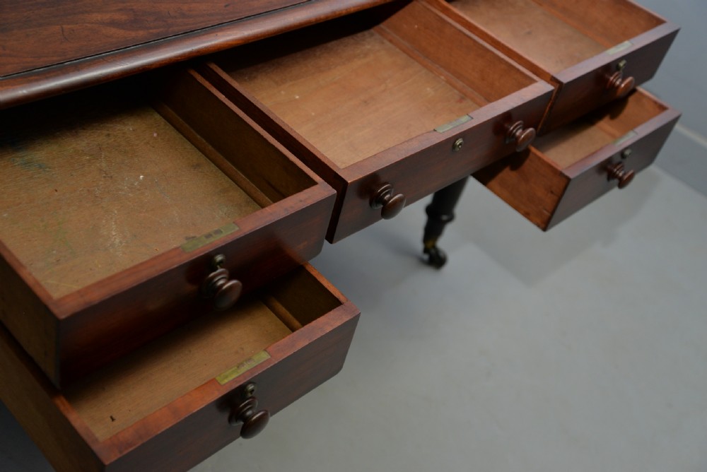 William IV Early 19th Century Mahogany Writing Table Desk View XV