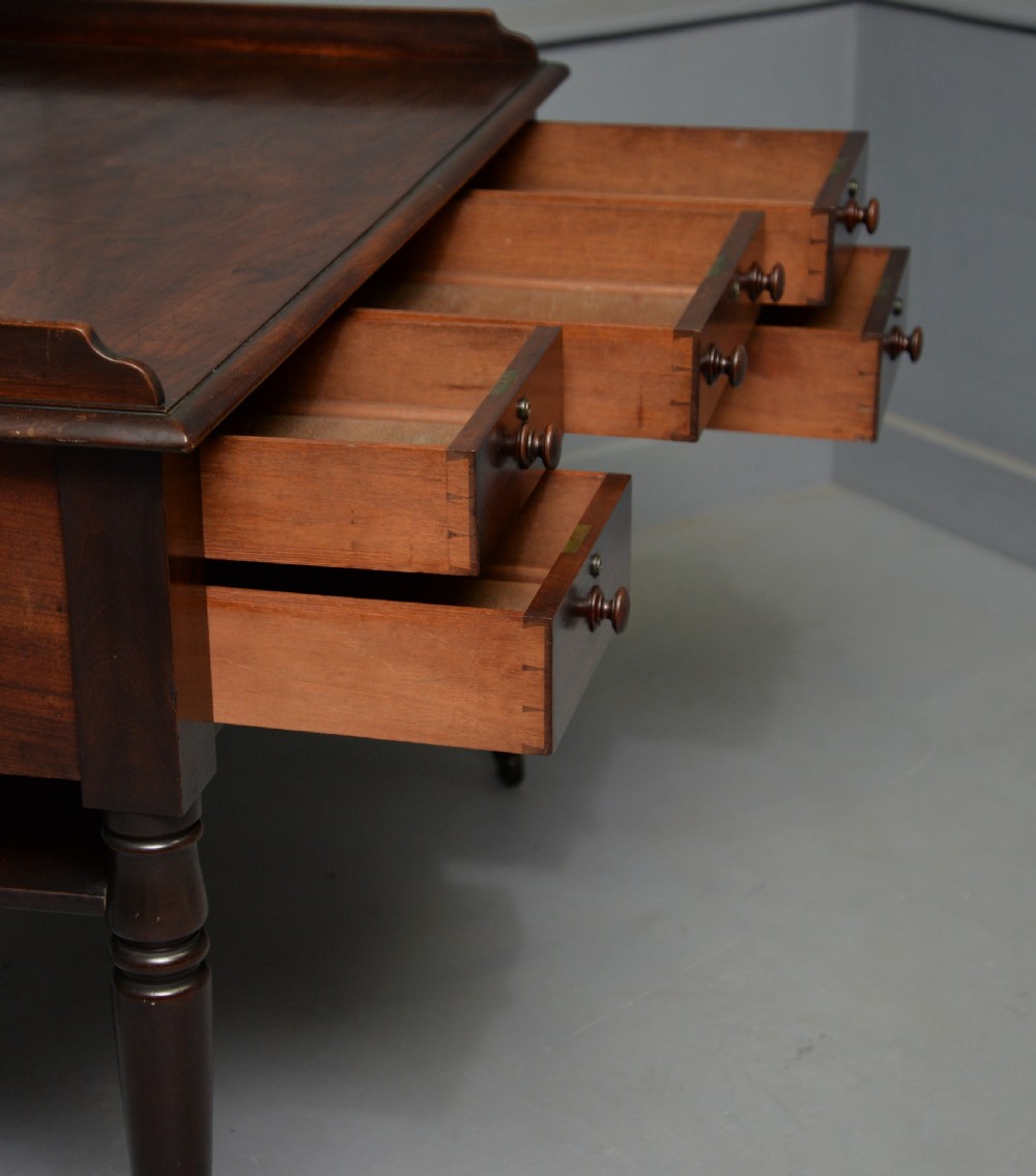 William IV Early 19th Century Mahogany Writing Table Desk View XIX
