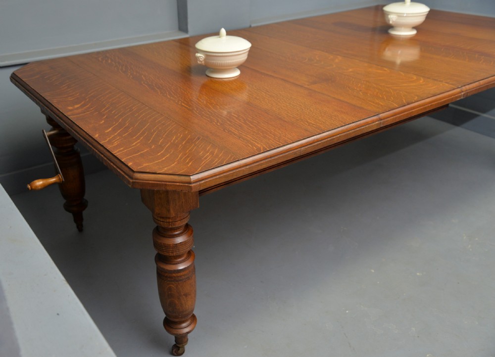 Victorian Golden Oak Extending Dining Table View III