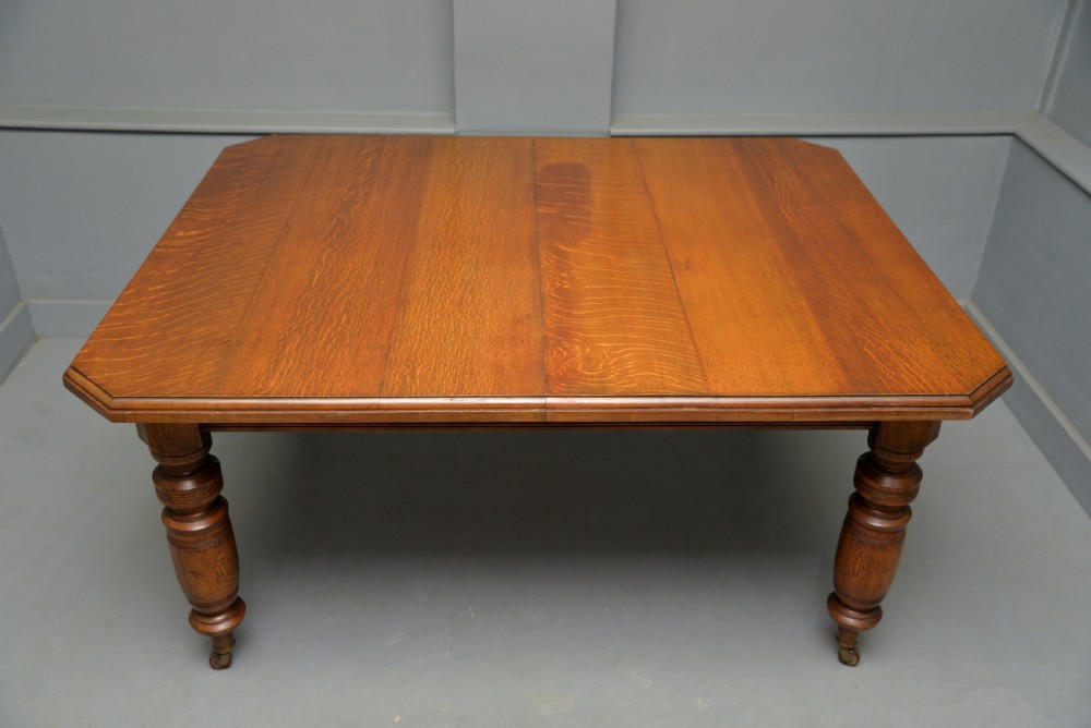 Victorian Golden Oak Extending Dining Table View VI