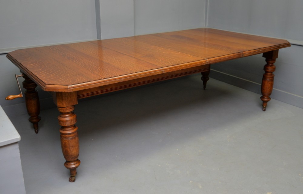 Victorian Golden Oak Extending Dining Table View X