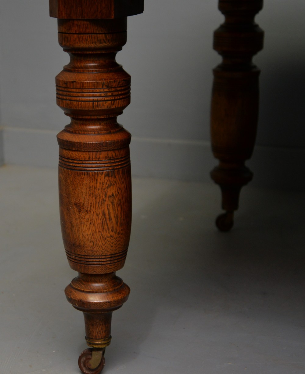 Victorian Golden Oak Extending Dining Table View XI