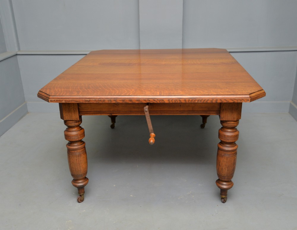 Victorian Golden Oak Extending Dining Table View XIV