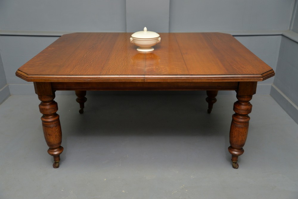 Victorian Golden Oak Extending Dining Table View XVI