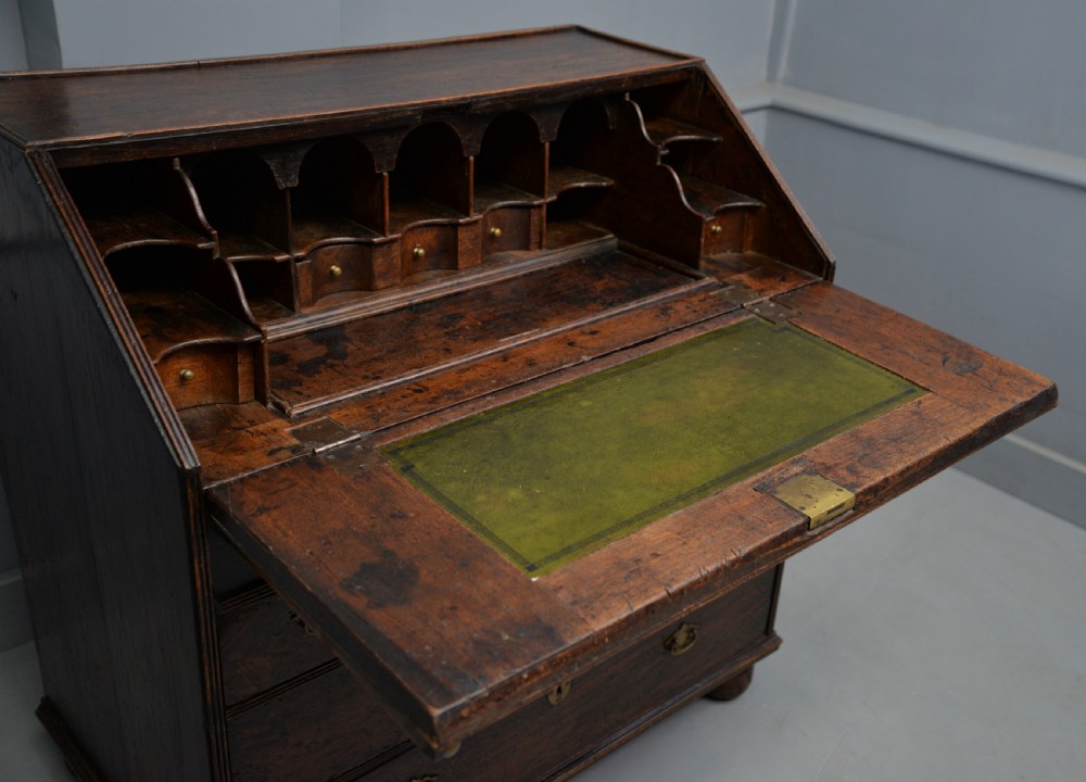 Queen Anne Early 18th Century Oak Bureau Desk View V