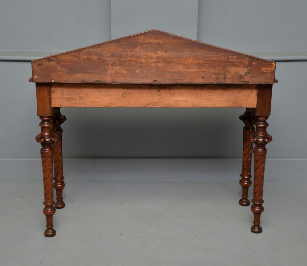 Victorian Walnut Gothic Revival Hall Side Lamp Table View X