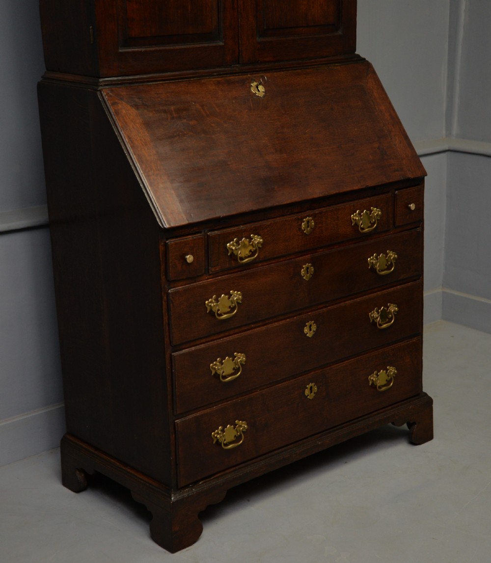 Georgian George III Oak Bureau Bookcase Cabinet View III