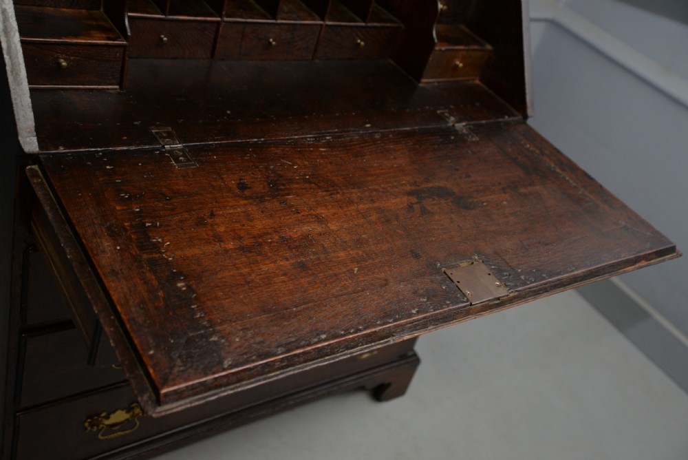 Georgian George III Oak Bureau Bookcase Cabinet View XVI