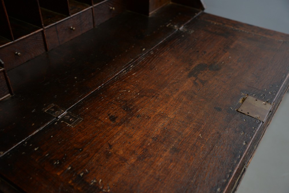 Georgian George III Oak Bureau Bookcase Cabinet View XVII