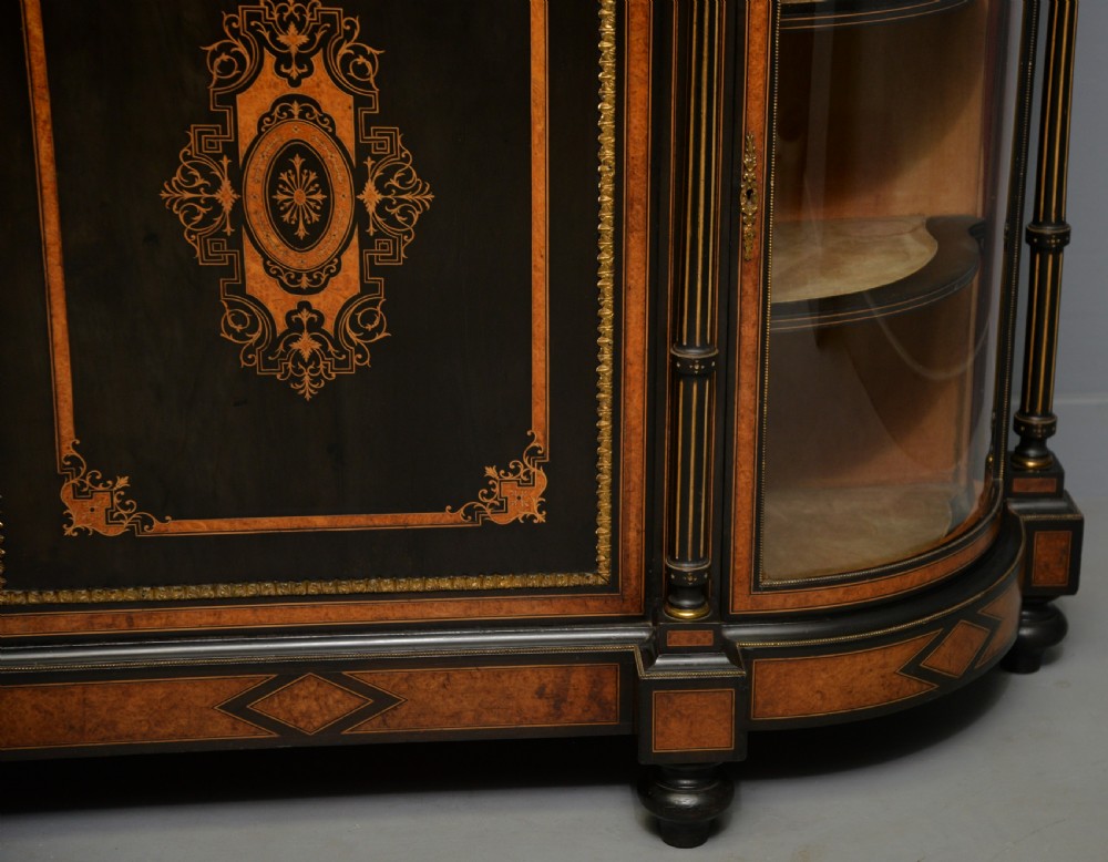 Fine Antique French Ebonised And Amboyna Credenza Cabinet Sideboard View VI