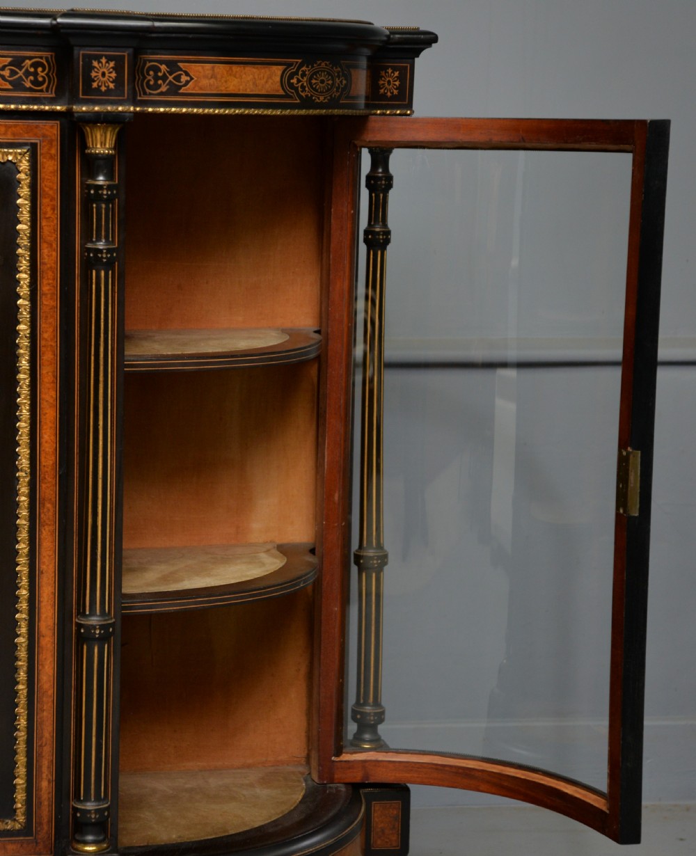 Fine Antique French Ebonised And Amboyna Credenza Cabinet Sideboard View XII