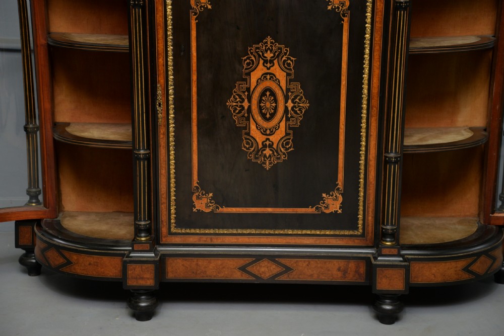 Fine Antique French Ebonised And Amboyna Credenza Cabinet Sideboard View XIII