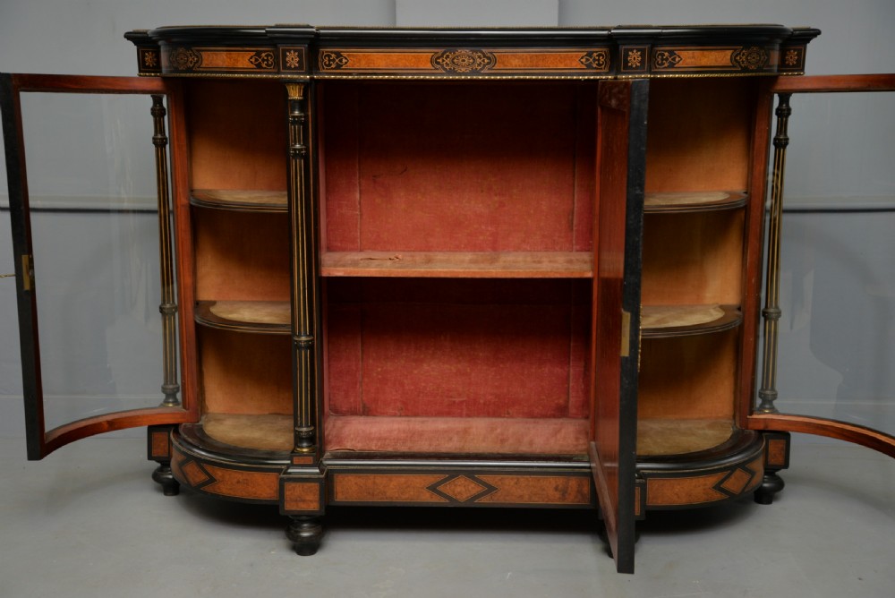 Fine Antique French Ebonised And Amboyna Credenza Cabinet Sideboard View XIV