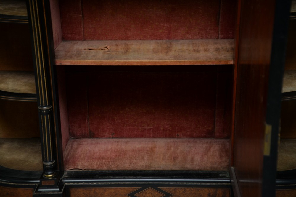 Fine Antique French Ebonised And Amboyna Credenza Cabinet Sideboard View XV