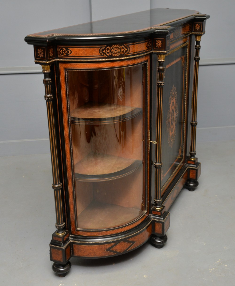 Fine Antique French Ebonised And Amboyna Credenza Cabinet Sideboard View XVI