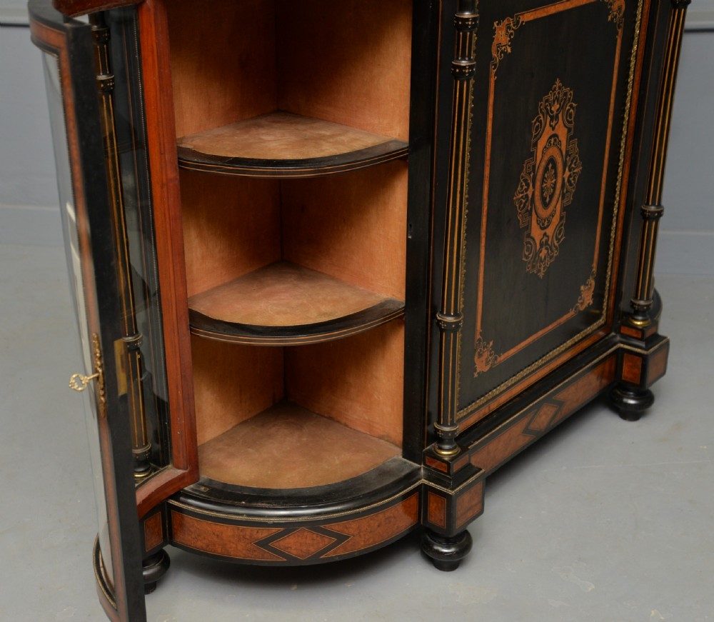 Fine Antique French Ebonised And Amboyna Credenza Cabinet Sideboard View XVII