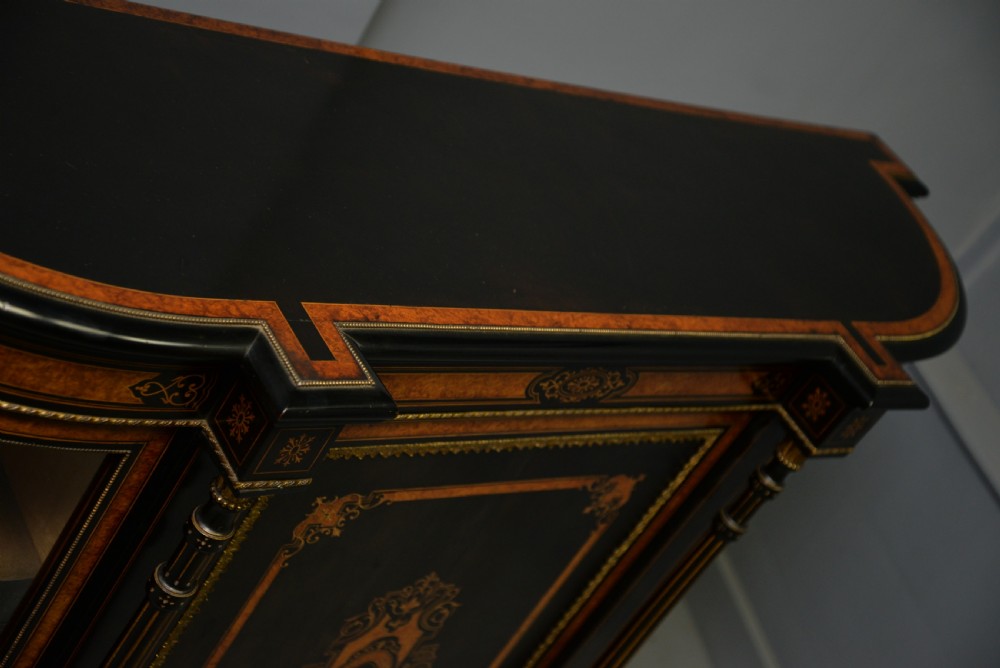 Fine Antique French Ebonised And Amboyna Credenza Cabinet Sideboard View XXV