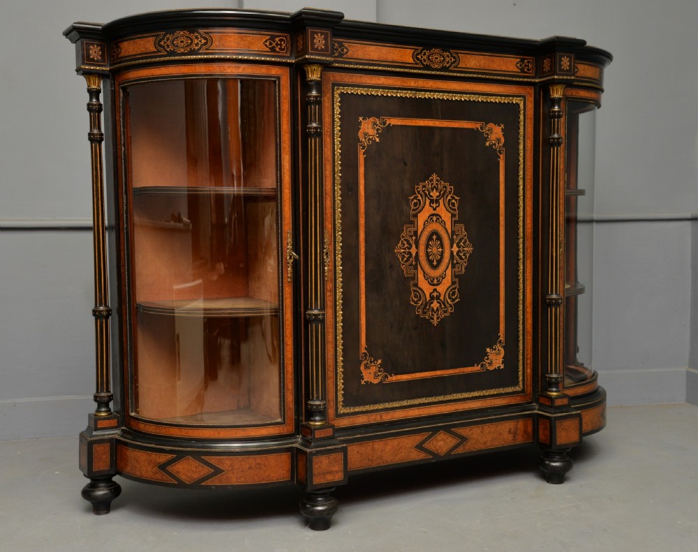 Fine Antique French Ebonised And Amboyna Credenza Cabinet Sideboard View XXVII