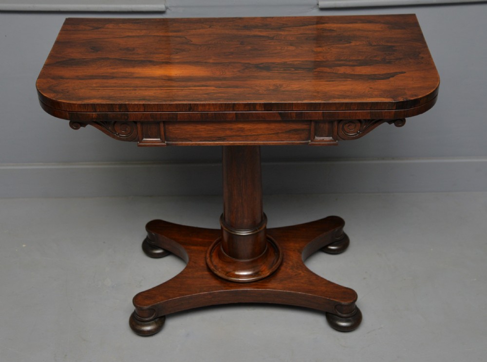 William IV Rosewood Fold-Over Card Side Table View VII