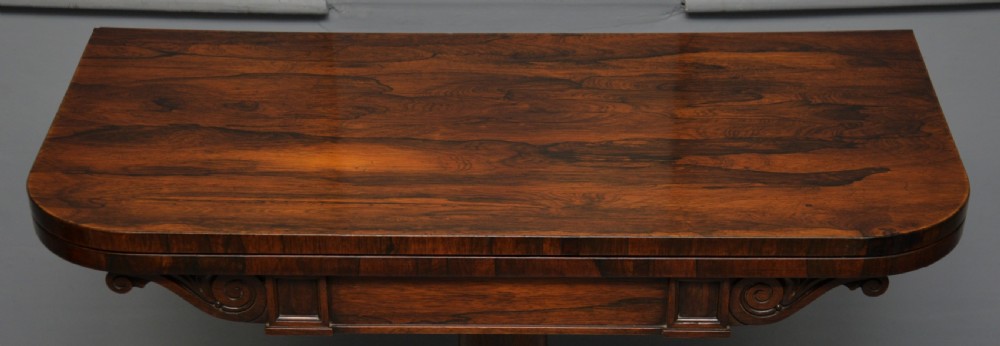 William IV Rosewood Fold-Over Card Side Table View VIII