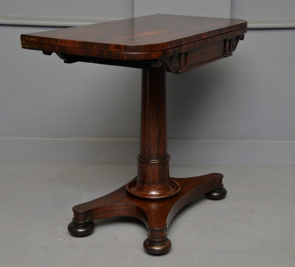 William IV Rosewood Fold-Over Card Side Table View IX