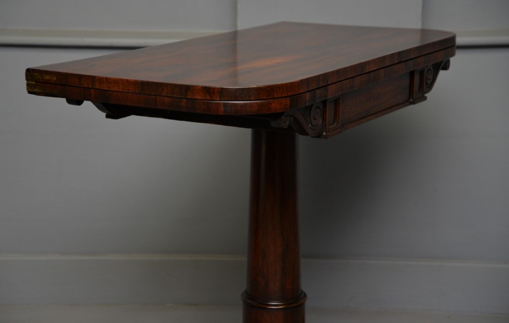 William IV Rosewood Fold-Over Card Side Table View XI